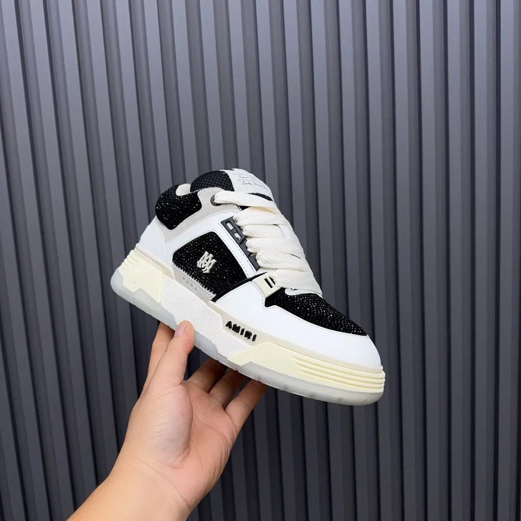 Men's men's shoes 💰800 AMIRI Amir Couple's new hot brick high street sneakers with bone sports shoes, toe-layer cowhide upper, upper side bones, purely hand-stitched, with good three-dimensional effect, customized metal LOGO, code number 35-44 (45, 46 customized)